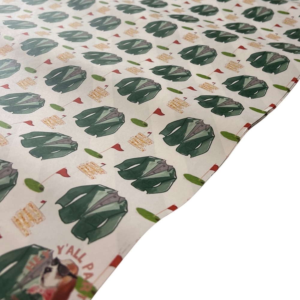12 Sheets of‎ New Golf Masters Wrapping Paper Reversible